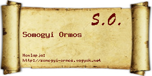 Somogyi Ormos névjegykártya